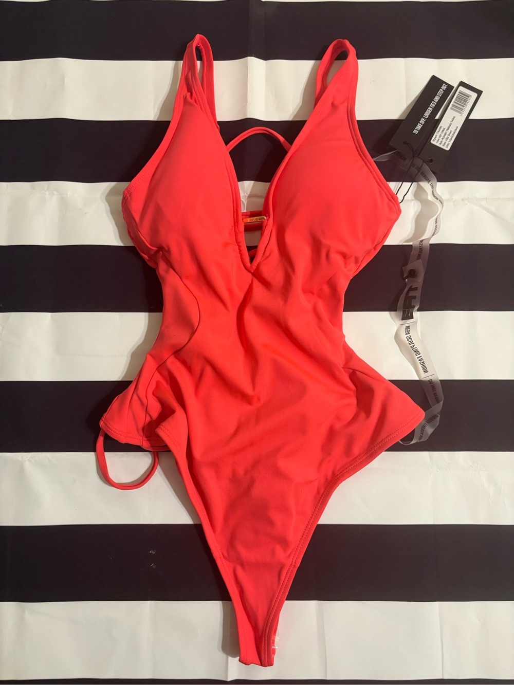 BNWT TA3 Plungey Triangle Thong Shape Wear One Piece Swimsuit XXS Short